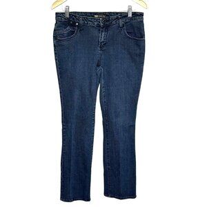 Mossimo Premium Denim Dark Wash Straight Jeans Size 10 Mid Rise Stretch Classic